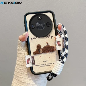 Cartoon Cute Plush Phone Case with Lanyard, KEYSION