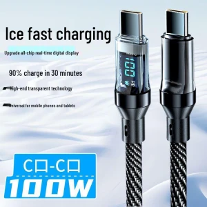 Fast Charging Dual Type-C Data Cable with Smart Display, the BAY