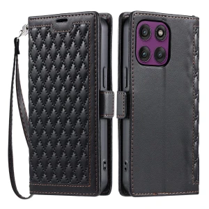 Leather Case with Wallet Stand and Wrist Strap, Motorola