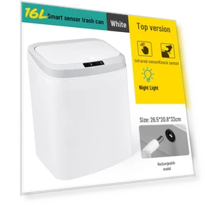 Silent Sensor Trash Can with Lid — Kitchen Cans, Deals Supermarket