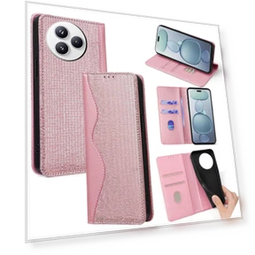 Wave Shape RFID Blocking PU Leather Wallet Stand Phone Cover — Phone Accessories, Smartwatch 2025