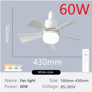 LED Ceiling Fan with Remote Dimming — Smart Light Bulb, OuuZuu