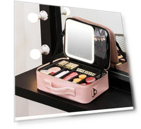 Smart LED Makeup Case with Mirror — Cosmetic Cases, Makeup Kits