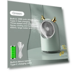 USB Rechargeable Water Mist Fan — Portable Cooling Solutions, BC Electrical Appliances