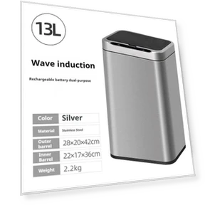 Automatic Sensor Stainless Steel Kitchen Trash Can — Kitchen Cans, Refreshing Home