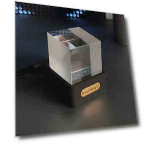 Crystal Cube Photo Display Holographic Desktop Smart Weather Station Digital Clock with GIF Animation Album — Alarms & Clocks, Seahorse Home