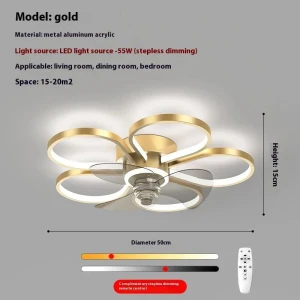 Modern Minimalist Bedroom Fan — Smart Fan, Rainbow Rain