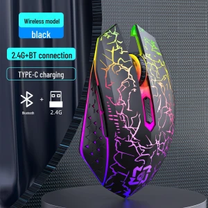 Dual Mode Silent Gaming Mouse with RGB Lighting, Computer boost