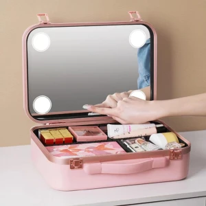 Smart LED Cosmetic Case with Mirror, Makeup Kits