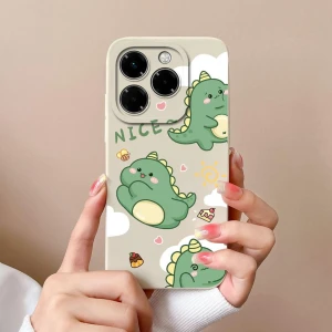 Cartoon Dinosaur Liquid Silicone Phone Case, New Style Case