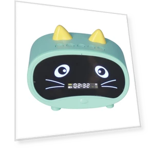 Mini Cartoon Speaker with Cat Ears Design — Alarms & Clocks, Tooarts