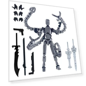 3D Printed Robot Figure with Accessories — Dolls & Figures, Schoolyard