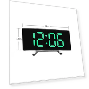 Electronic Alarm Clock with Curved Screen — Clocks, TOP-MALL-001