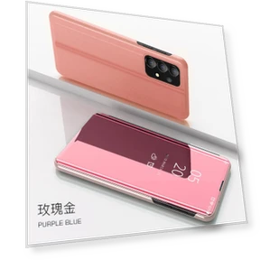 Luxury Leather Case with Smart Mirror and Magnetic Flip Cover — Phone Accessories, hengbo-Cases