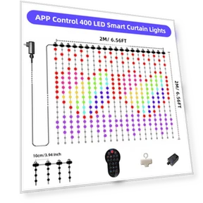 RGB Window Curtain Fairy Lights — String Lights, Modern Home Furnishing