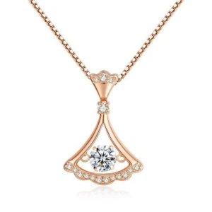 Smart Fan-shaped Diamond Necklace for Women, Original jewelry design
