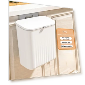 Wall-mounted trash bin — Kitchen Cans, Simple and warm