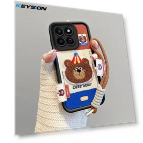 Cartoon Cute Plush Phone Case with Lanyard — Phone Accessories, KEYSION