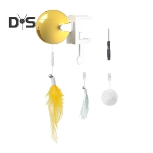 Electric Hanging Cat Toy with Feathers, Kitty Cat House