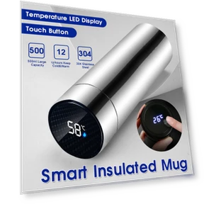 Smart Stainless Steel Thermos with LCD Display — Thermoses, mujin
