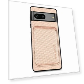 Carbon Fiber Texture Drop-proof Case with Detachable Magnetic Card Holder — Basic Cases, Smartwatch 2025