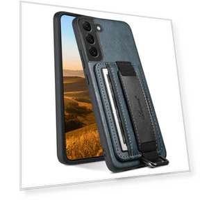 Card Holder Leather Coated Phone Cover with Hand Strap Kickstand — Sleeves, Smartwatch 2025