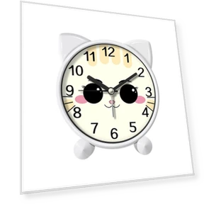 Cartoon Fox Alarm Clock — Clocks, Window glass film