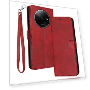 Magnetic Clasp Leather Wallet Stand Phone Cover with Strap — Phone Accessories, Smartwatch 2025