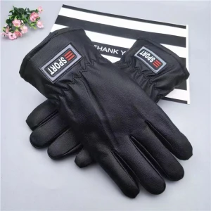 Men's Winter Black Leather Gloves with Touchscreen, Freedom Outdoors