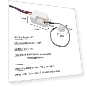 Mini Recessed PIR Ceiling Occupancy Motion Sensor Detector Light Switch — Motion Sensors, JOHO