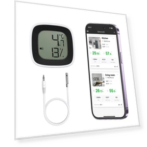Smart Digital Hygrometer with Probe — Home Climate Control, Leisure outdoor
