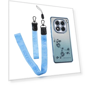 Flower Pattern TPU Gradient Phone Cover with Lanyards — Phone Accessories, KADEM