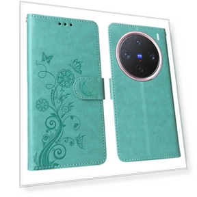 Leather Case Butterfly Floral Imprint Wallet Stand Cover — Basic Cases, Smartwatch 2025