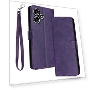Leather Wallet Magnetic Clasp Smartphone Cover with Strap — Flip Cases, Smartwatch 2025