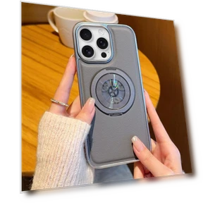 Magnetic Case with Rotating Stand and Stress-Relief Gear — Phone Accessories, Smartwatch 2025