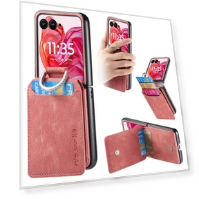 Card Holder Kickstand Retro Texture Leather Back Cover — Flip Cases, Smartwatch 2025