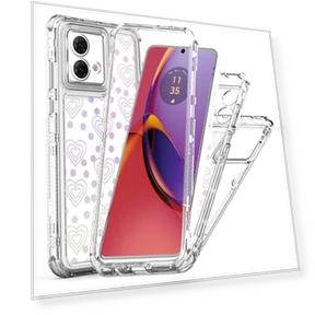 Clear Acrylic TPU Hybrid Phone Cover with Laser-printed Film Stars — Protective Covers, Smartwatch 2025