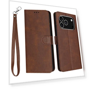 Flip Stand Calf Texture PU Leather Wallet Phone Cover with Strap — Flip Cases, Smartwatch 2025