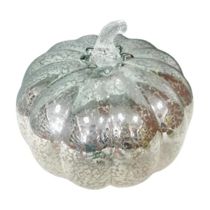 LED Glass Pumpkin Lantern with Smart Timer, Blackcurrant