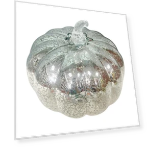 LED Glass Pumpkin Lantern with Smart Timer — Outdoor Torches, Blackcurrant