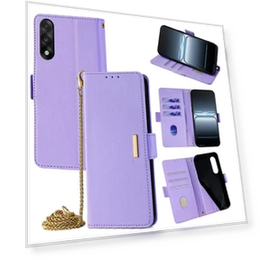 PU Leather Wallet Stand Phone Cover with Crossbody Shoulder Strap — Phone Accessories, Smartwatch 2025