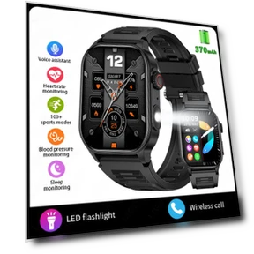 Smartwatch with Flashlight, AI Voice, and Health Monitoring — Wearable Accessories, PRISMA