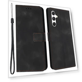 Solid Color Leather Wallet Protective Phone Cover — Bumpers, Smartwatch 2025