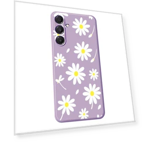 White Daisy Pattern Printing Straight Edge TPU Phone Back Cover — Back Covers, Smartwatch 2025