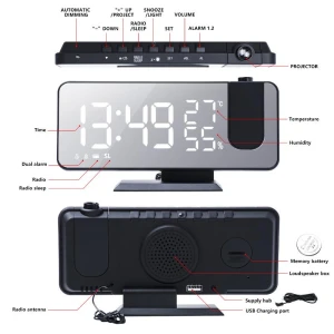 Digital Smart Alarm Clock with LED Projection, SZ-Damai