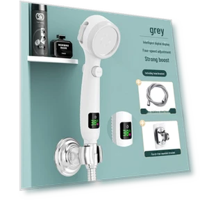 Luxury Smart LED Shower Head Set with Hand Sprayer and Heater — Fixed, Build My Home