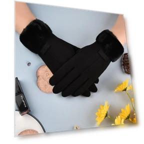 Self-Heating Fleece Gloves with Half-Open Fingers and Touchscreen — Gloves, Female s