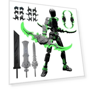 3D Printed Robot Figure with Accessories — Dolls & Figures, ophiuchus