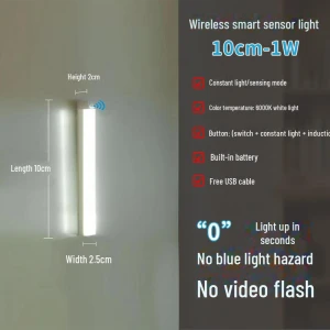 Ultra-thin LED cabinet and desk lamp with motion sensor, AI Market