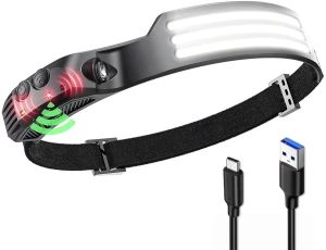 Rechargeable LED Headlamp with Motion Sensor, DOKI DOKI MARKET